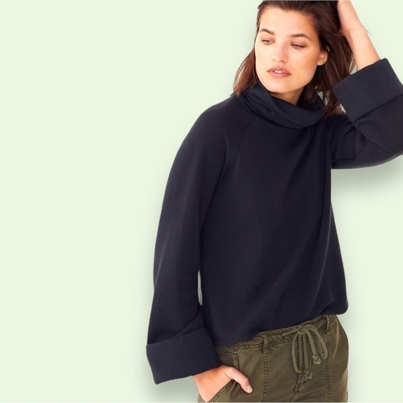 4 for $40 SALE! En Elly Anthropologie Thomas Turtleneck Sweatshirt, Black, S - Picture 1 of 12